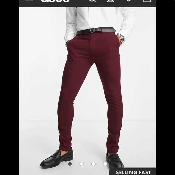 ASOS Other - NWT ASOS DESIGN skinny suit trousers in burgundy